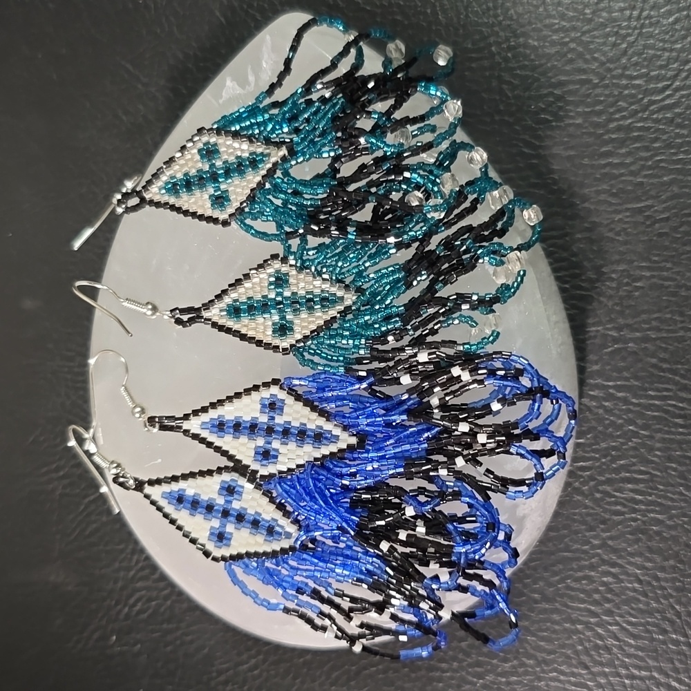 2 pair beaded earrings